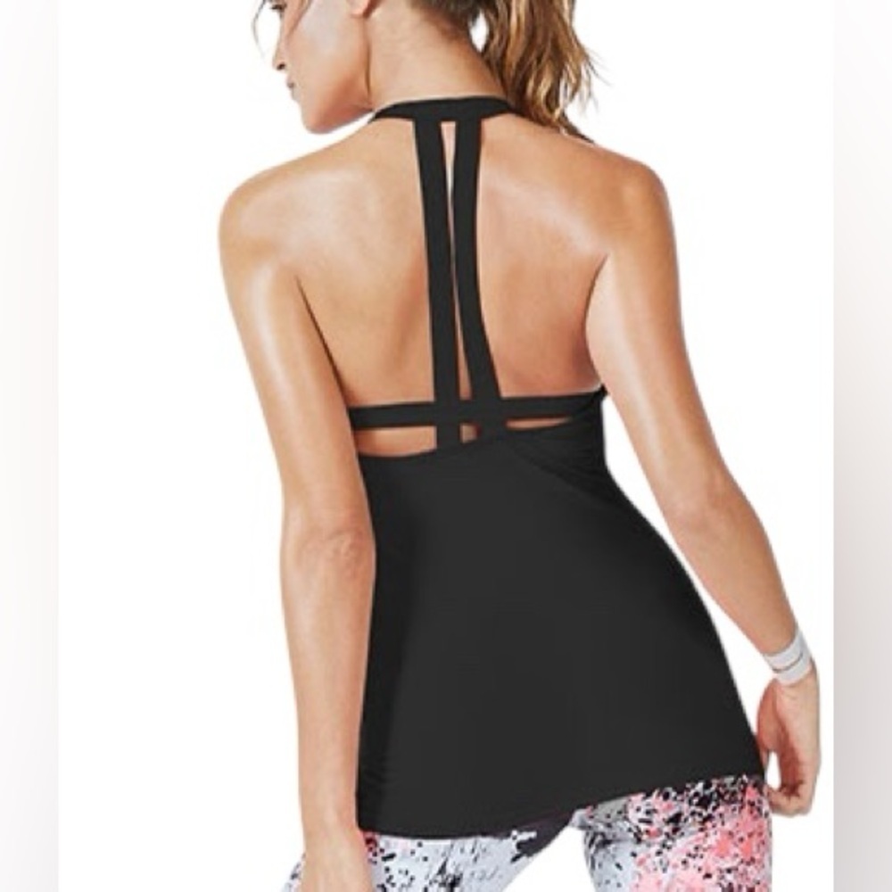 Fabletics Black Strappy Back Tank Top